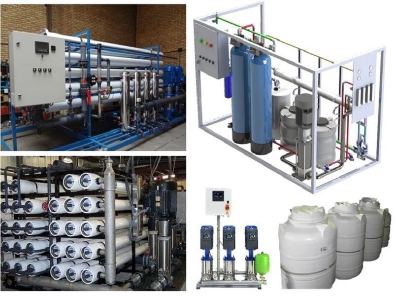 دستگاه تصفیه آب صنعتی - مخزن دستگاه تصفیه آب صنعتی - پمپ فشار قوی - آب شیرین کن صنعتی - تجهیزات تصفیه آب - آب سازه