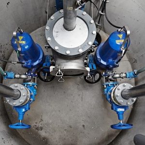 ایستگاه پمپاژ فاضلاب بتنی با پمپ های چینی