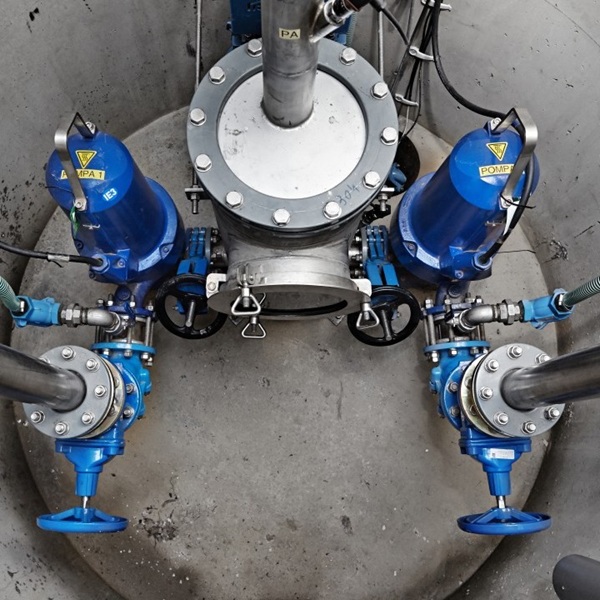 ایستگاه پمپاژ فاضلاب بتنی با پمپ های چینی